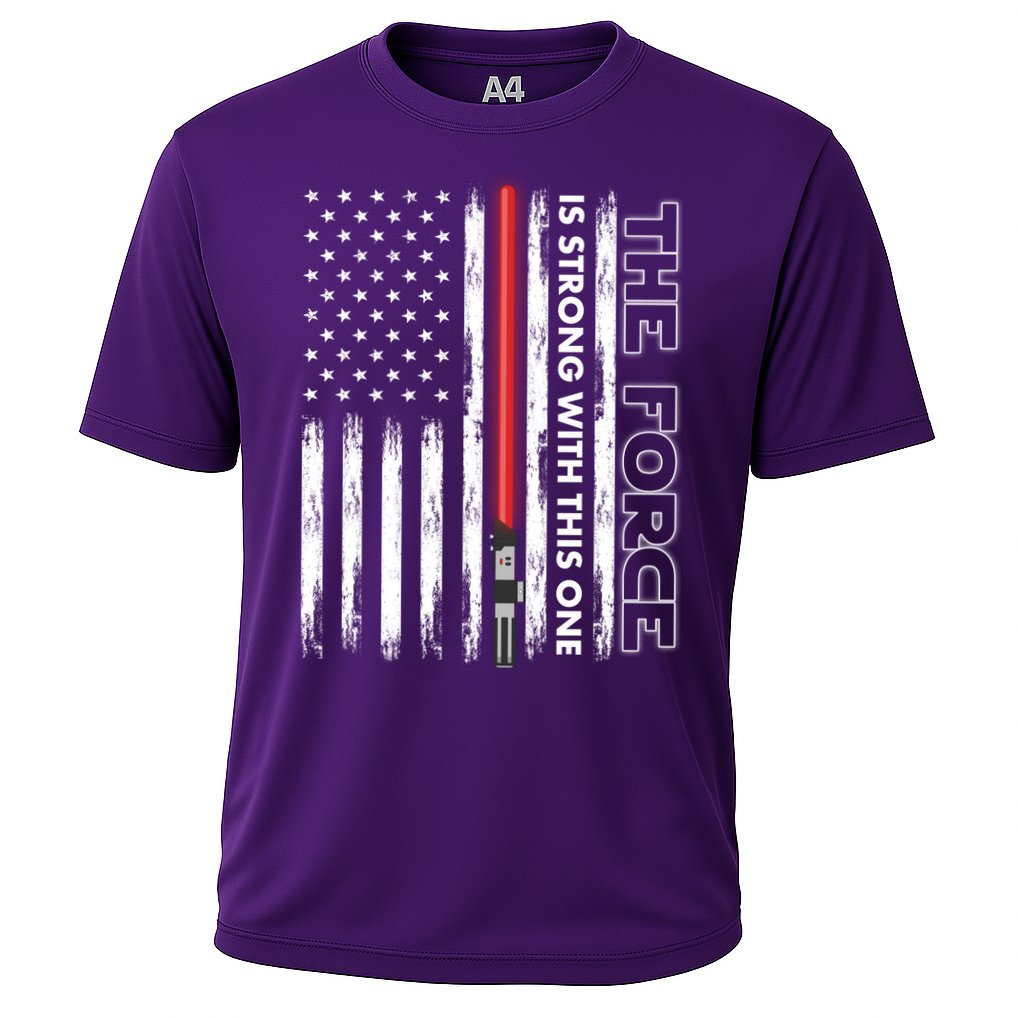 The Force Is Strong With This One USA American Flag Performance Shirt