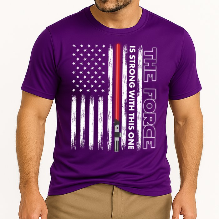 The Force Is Strong With This One USA American Flag Performance Shirt