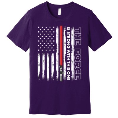 The Force Is Strong With This One USA American Flag Premium T-Shirt