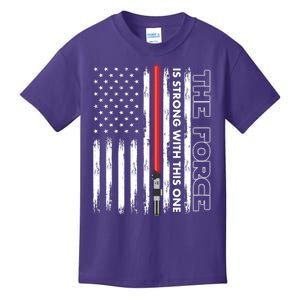 The Force Is Strong With This One USA American Flag Kids T-Shirt