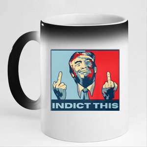 Trump Finger Indict This Legend Save America Trump Not Guilty 11oz Black Color Changing Mug