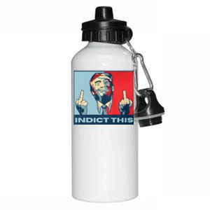 Trump Finger Indict This Legend Save America Trump Not Guilty Aluminum Water Bottle