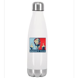 Trump Finger Indict This Legend Save America Trump Not Guilty Stainless Steel Insulated Water Bottle