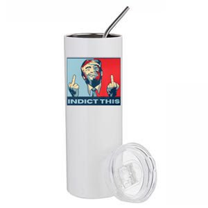 Trump Finger Indict This Legend Save America Trump Not Guilty Stainless Steel Tumbler