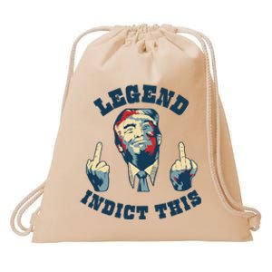 Trump Finger Indict This Legend Save America Trump Not Guilty Drawstring Bag