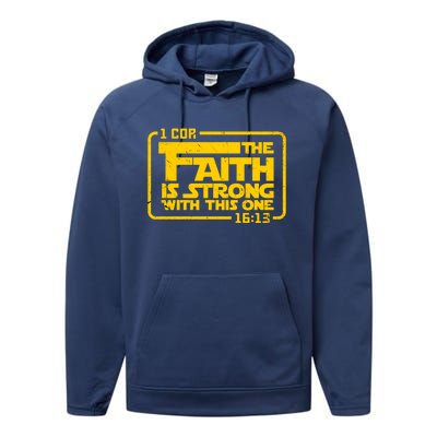 The Faith Is Strong With This One Funny Christian Performance Fleece Hoodie