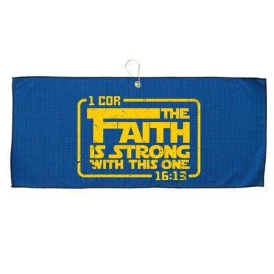 The Faith Is Strong With This One Funny Christian Large Microfiber Waffle Golf Towel