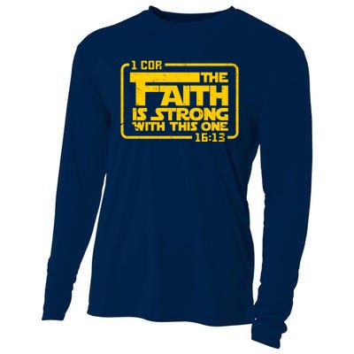 The Faith Is Strong With This One Funny Christian Cooling Performance Long Sleeve Crew