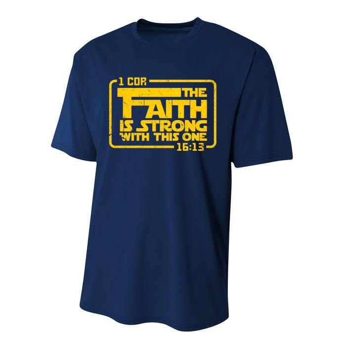 The Faith Is Strong With This One Funny Christian Performance Sprint T-Shirt