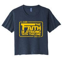 The Faith Is Strong With This One Funny Christian Women's Crop Top Tee