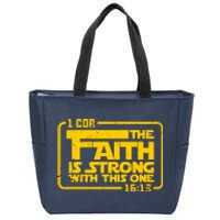 The Faith Is Strong With This One Funny Christian Zip Tote Bag