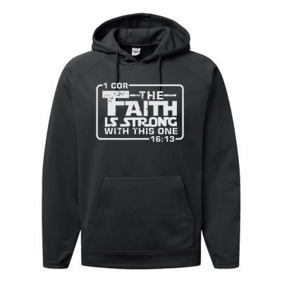 The Faith Is Strong With This One Christian Performance Fleece Hoodie