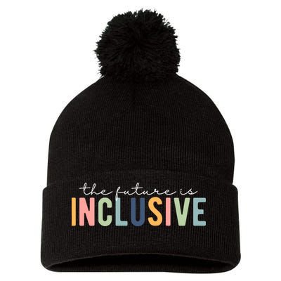 The Future Is Inclusive Colorful Pom Pom 12in Knit Beanie