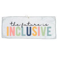 The Future Is Inclusive Colorful Large Microfiber Waffle Golf Towel