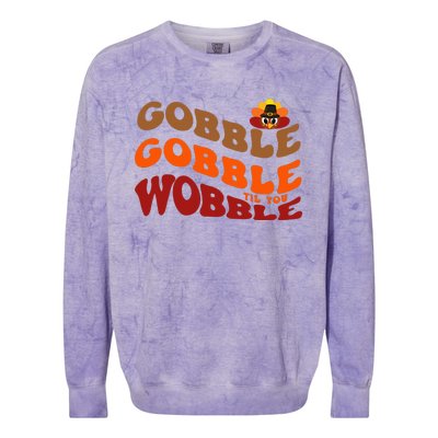 Thanksgiving Feast Indulge in Gobble Gobble Colorblast Crewneck Sweatshirt