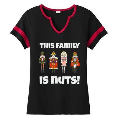 This Family is Nuts Nutcracker Squad Matching Xmas  Ladies Halftime Notch Neck Tee