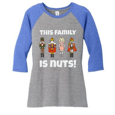 This Family is Nuts Nutcracker Squad Matching Xmas  Women's Tri-Blend 3/4-Sleeve Raglan Shirt