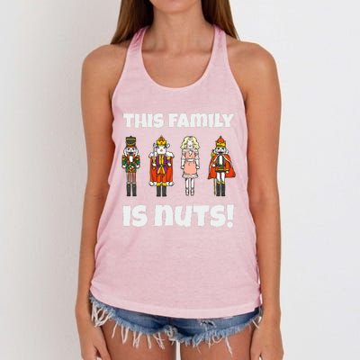 This Family is Nuts Nutcracker Squad Matching Xmas  Women's Knotted Racerback Tank