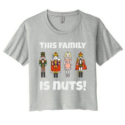 This Family is Nuts Nutcracker Squad Matching Xmas  Women's Crop Top Tee