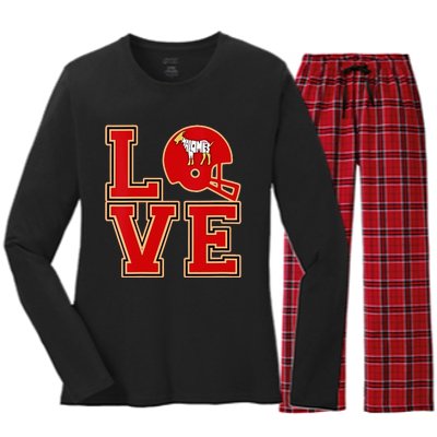 The Farm I Love Goats & Chickens VNeck Women's Long Sleeve Flannel Pajama Set 