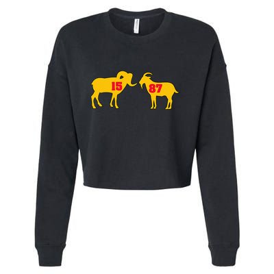 The Farm I Love Goats & Chickens Cropped Pullover Crew