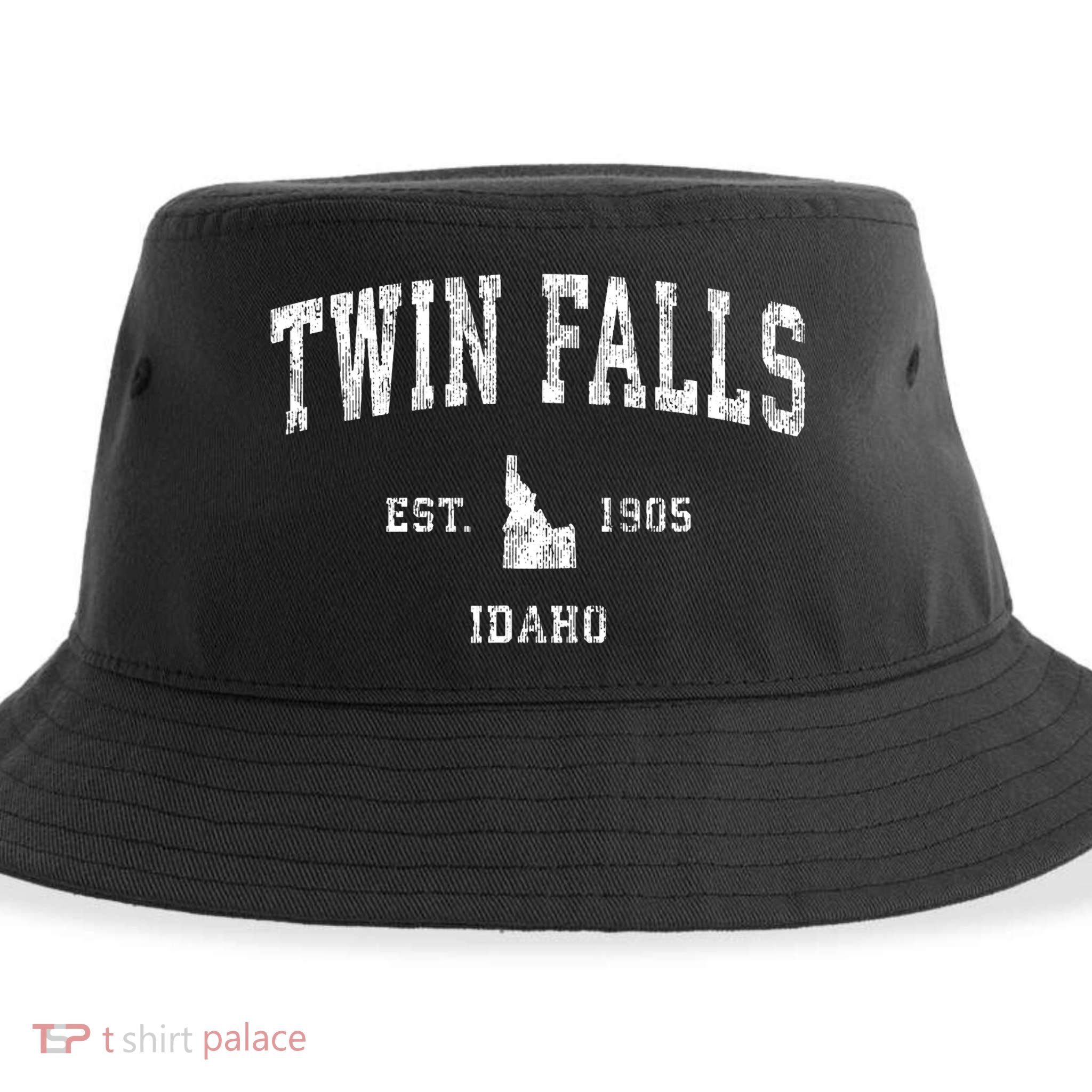 Twin Falls Idaho Id Vintage Athletic Sports Design Sustainable Bucket Hat