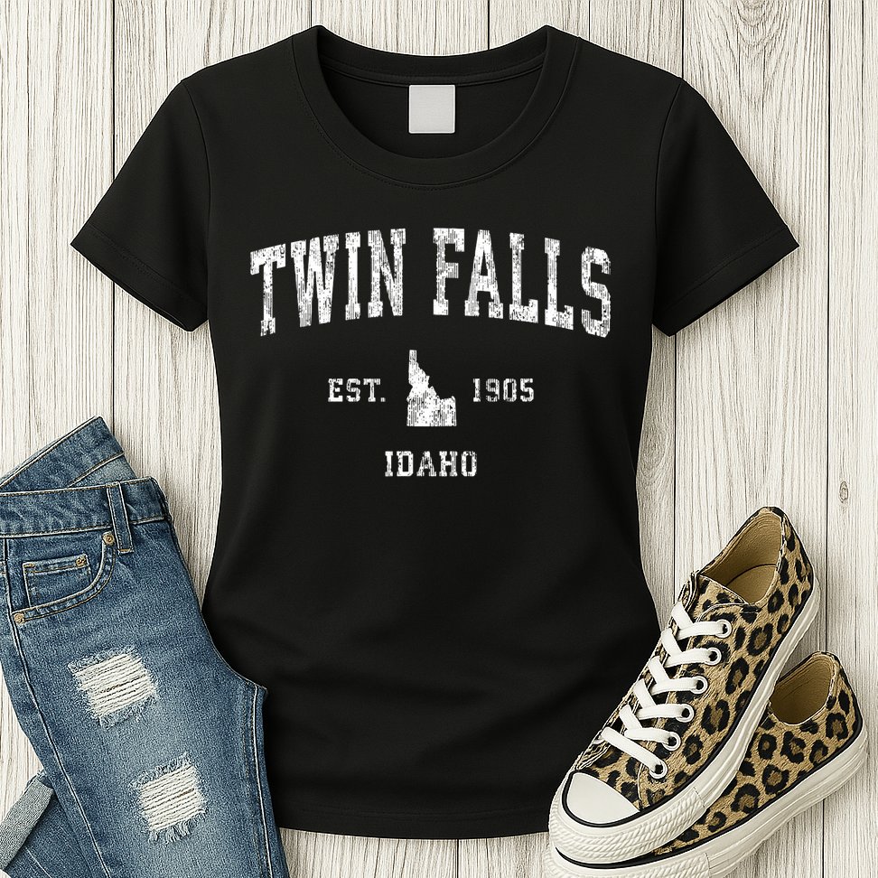 Twin Falls Idaho Id Vintage Athletic Sports Design Womens T-Shirt