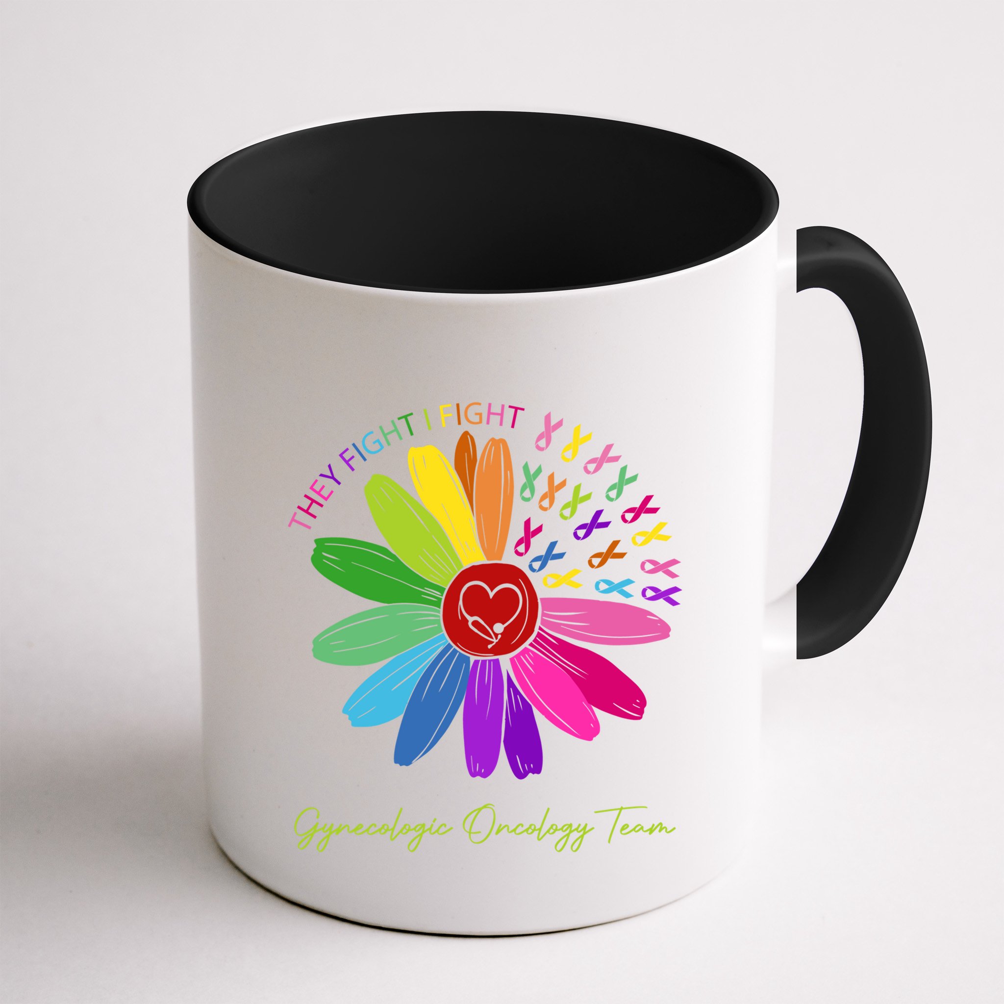 They Fight I Fight Oncology Team Gynecologic Oncology Nurse Funny Gift Mug