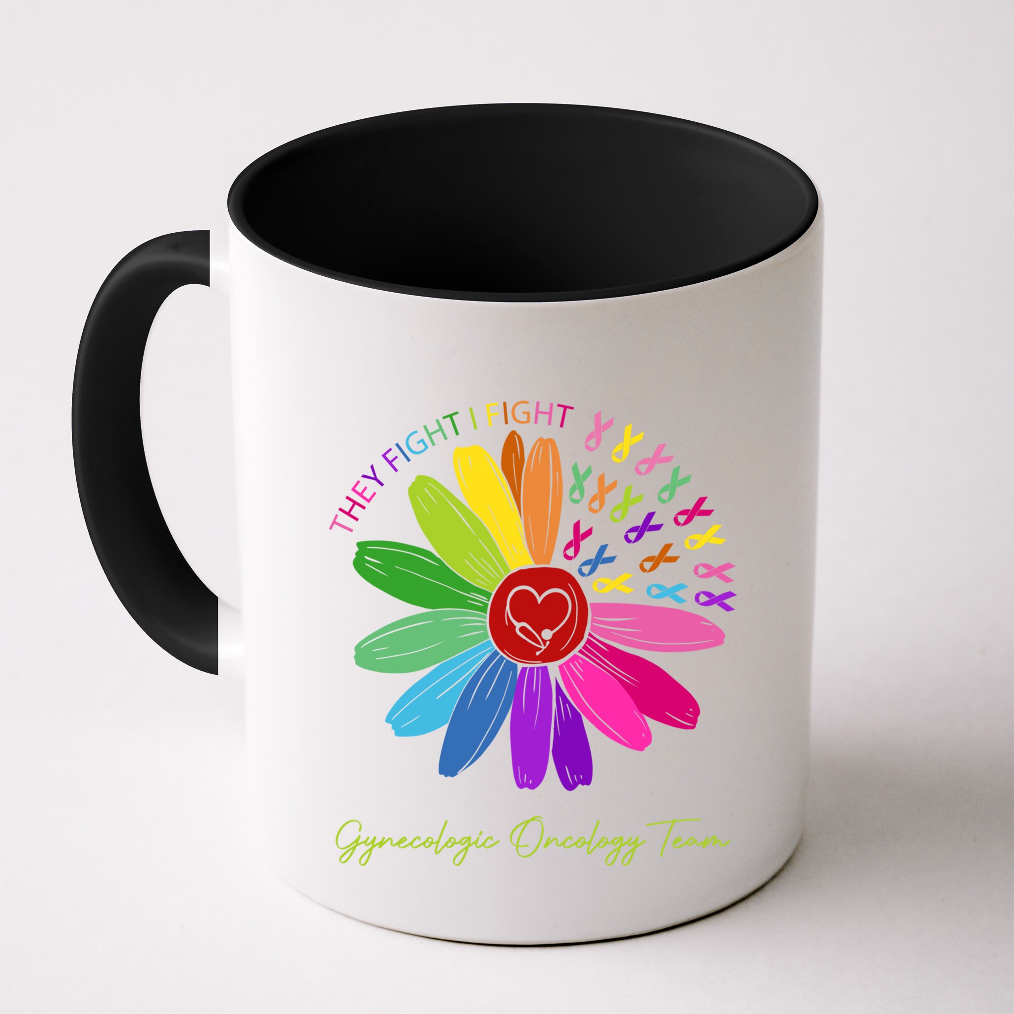 They Fight I Fight Oncology Team Gynecologic Oncology Nurse Funny Gift Mug