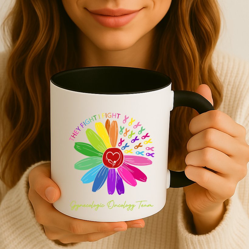 They Fight I Fight Oncology Team Gynecologic Oncology Nurse Funny Gift Mug