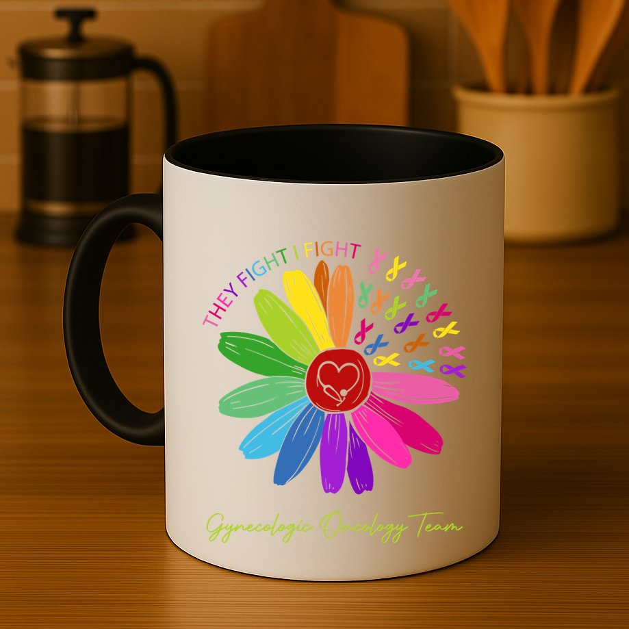 They Fight I Fight Oncology Team Gynecologic Oncology Nurse Funny Gift Mug