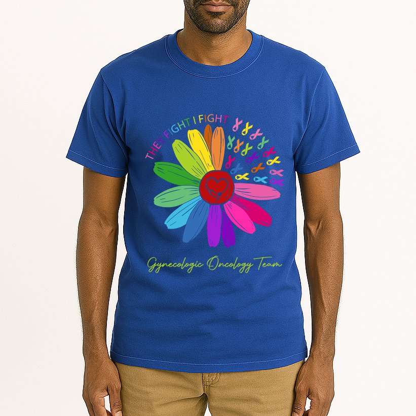 They Fight I Fight Oncology Team Gynecologic Oncology Nurse Funny Gift Tall T-Shirt