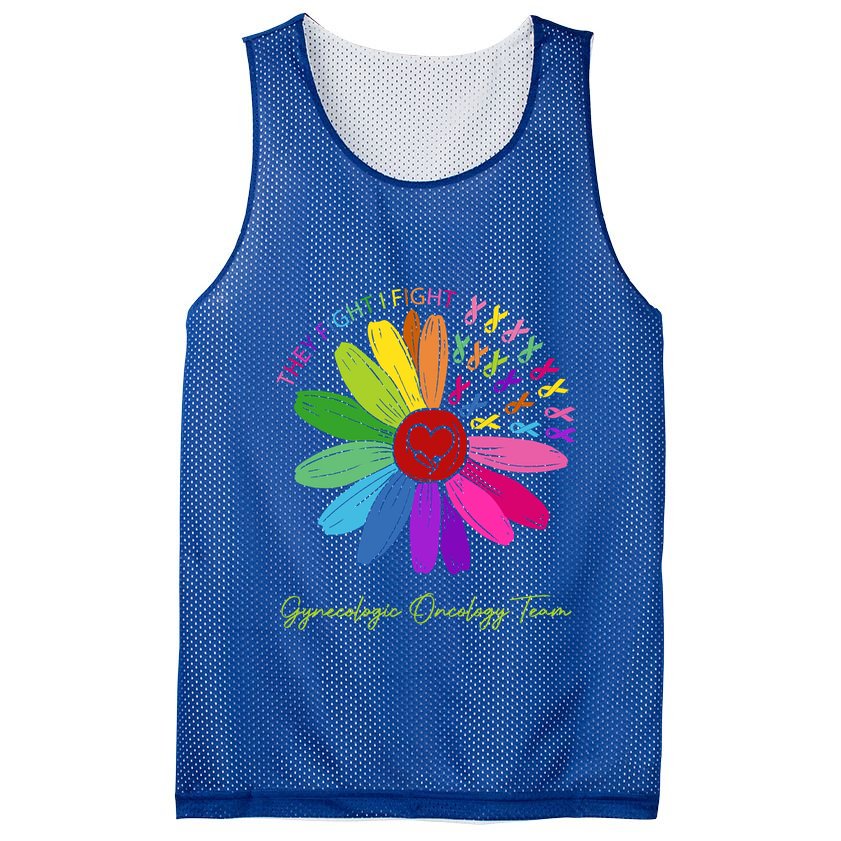 They Fight I Fight Oncology Team Gynecologic Oncology Nurse Funny Gift Mesh Reversible Basketball Jersey Tank