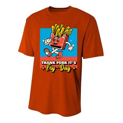 Thank Fork Its Fry Day Funny Tfi Friday Fries Gift Performance Sprint T-Shirt