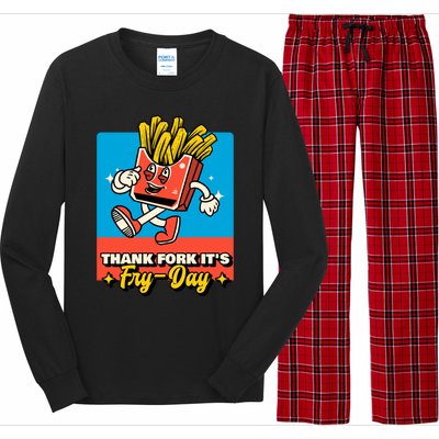 Thank Fork Its Fry Day Funny Tfi Friday Fries Gift Long Sleeve Pajama Set