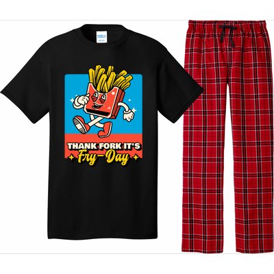 Thank Fork Its Fry Day Funny Tfi Friday Fries Gift Pajama Set