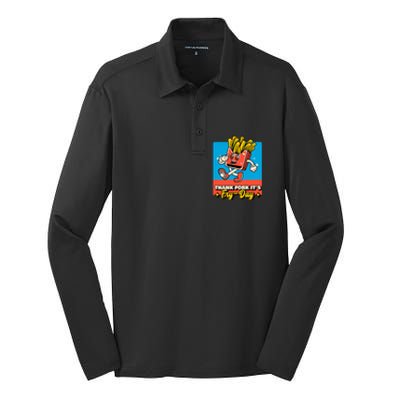 Thank Fork Its Fry Day Funny Tfi Friday Fries Gift Silk Touch Performance Long Sleeve Polo