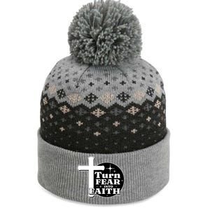 Turn Fear Into Faith Cross The Baniff Cuffed Pom Beanie