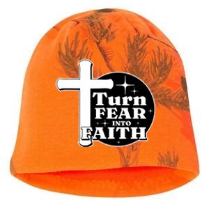 Turn Fear Into Faith Cross Kati - Camo Knit Beanie