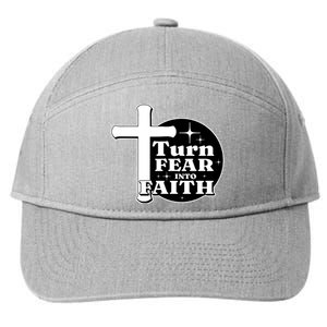 Turn Fear Into Faith Cross 7-Panel Snapback Hat