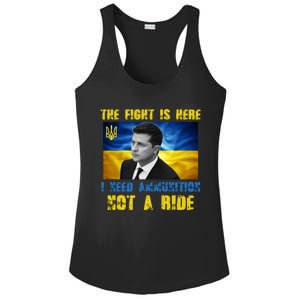 The Fight Is Here I Need Ammunition, Not A Ride Volodymyr Zelensky Ukraine Ladies PosiCharge Competitor Racerback Tank