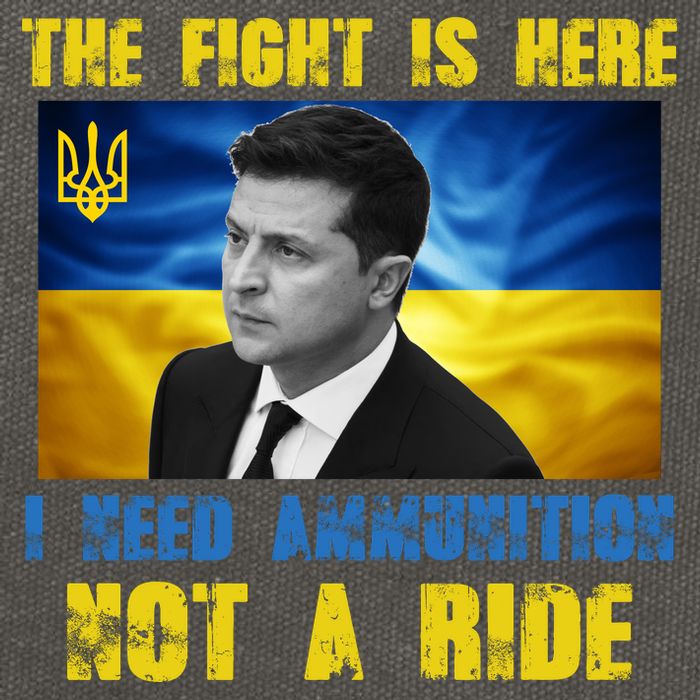 The Fight Is Here I Need Ammunition, Not A Ride Volodymyr Zelensky Ukraine Cotton Canvas Backpack