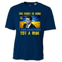 The Fight Is Here I Need Ammunition, Not A Ride Volodymyr Zelensky Ukraine Cooling Performance Crew T-Shirt