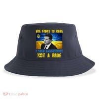 The Fight Is Here I Need Ammunition, Not A Ride Volodymyr Zelensky Ukraine Sustainable Bucket Hat