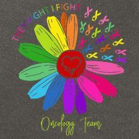 They Fight I Fight Oncology Team Sunflower Oncology Nurse Cotton Canvas Backpack