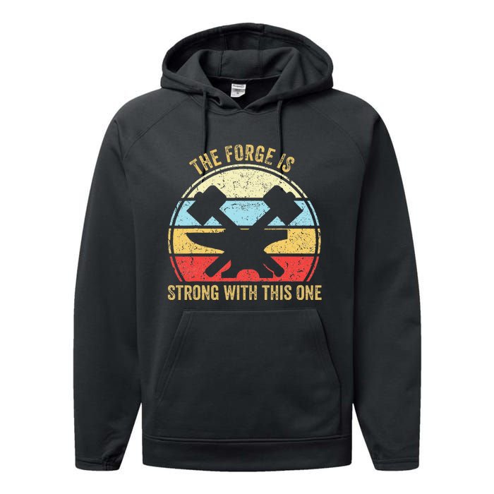 The Forge Is Strong With This One Funny Blacksmith Performance Fleece Hoodie