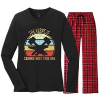 The Forge Is Strong With This One Funny Blacksmith Women's Long Sleeve Flannel Pajama Set 