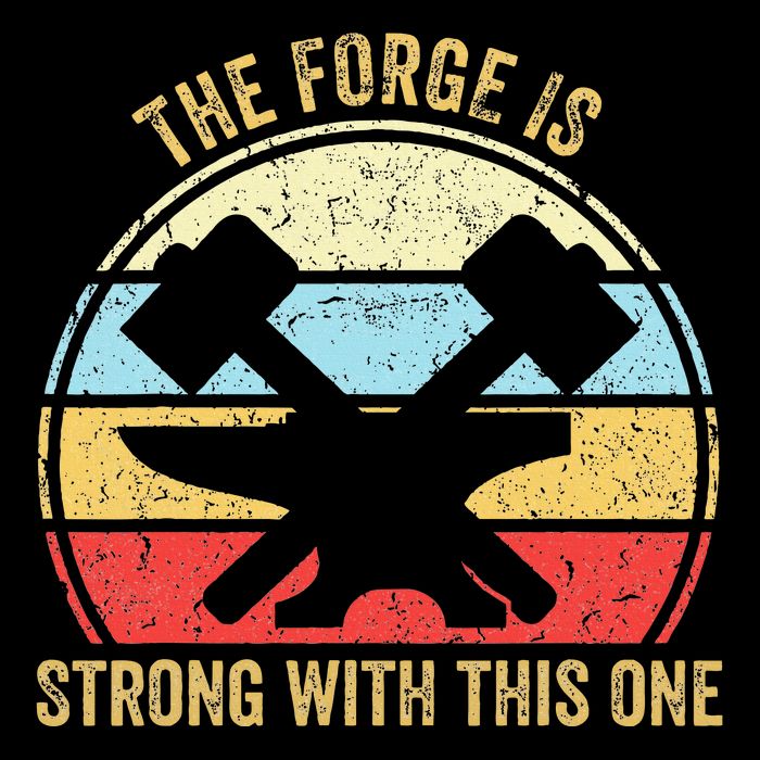 The Forge Is Strong With This One Funny Blacksmith Flat Bill Trucker Hat