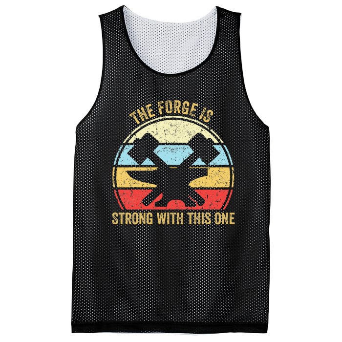 The Forge Is Strong With This One Funny Blacksmith Mesh Reversible Basketball Jersey Tank