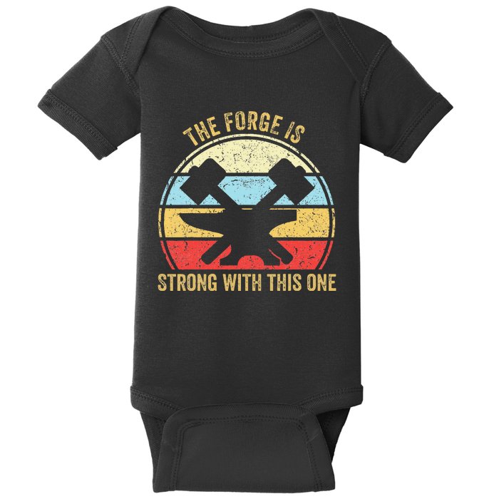 The Forge Is Strong With This One Funny Blacksmith Baby Bodysuit